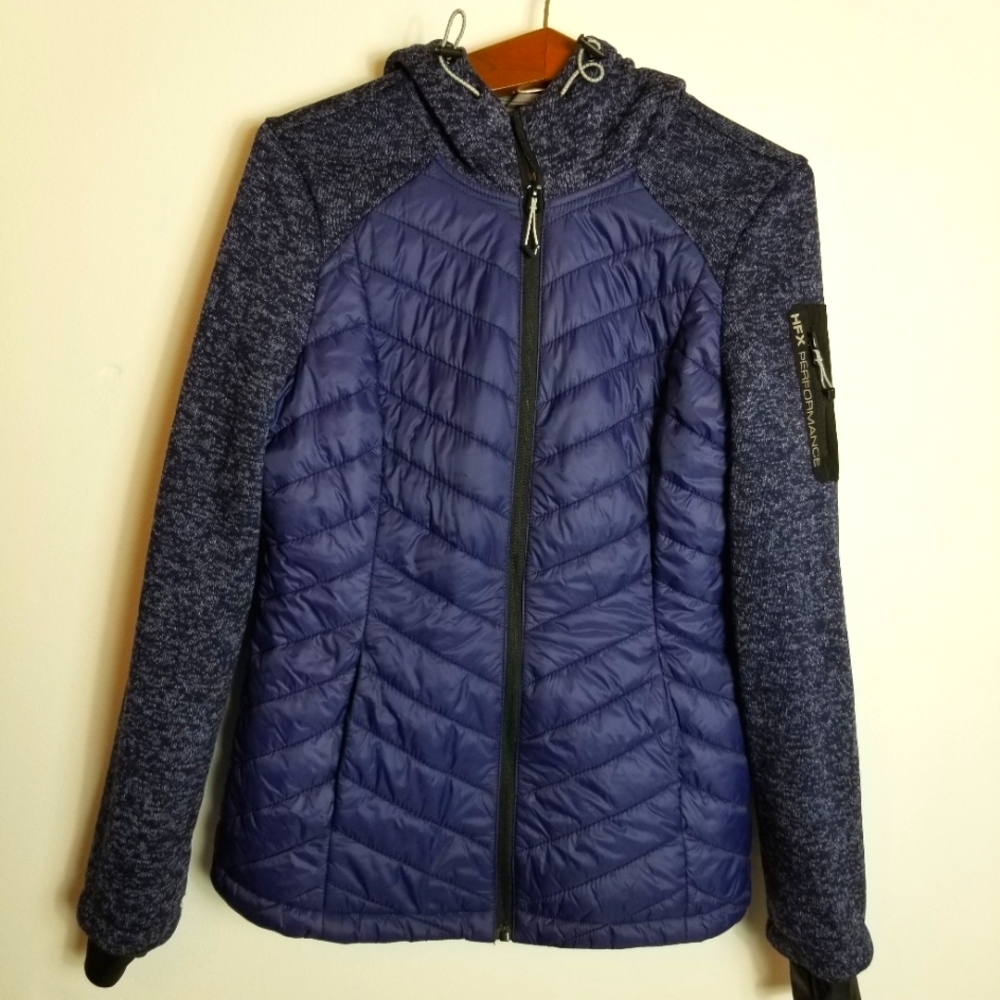HFX Performance Nylon Poly Zip Front Hooded Running Jacket